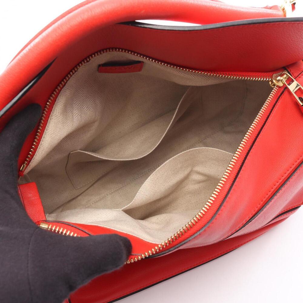 LOEWE Puzzle Bag Medium Handbag Leather Women's Red - Picture 3 of 15